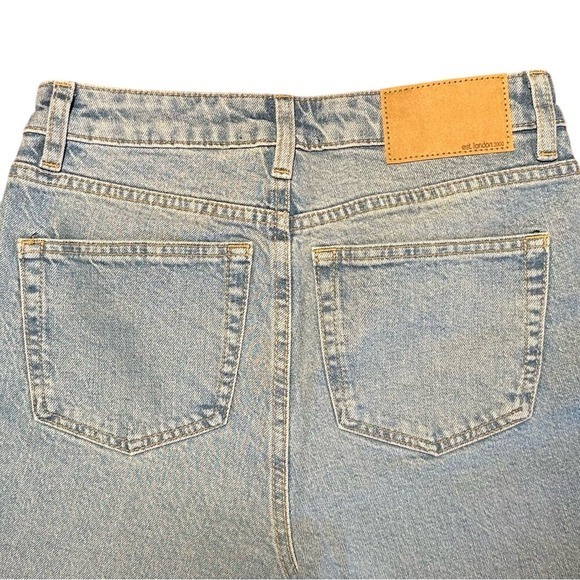 ASOS Design High Rise Straight Leg Jeans Light Wash Denim Casual - Picture 4 of 5